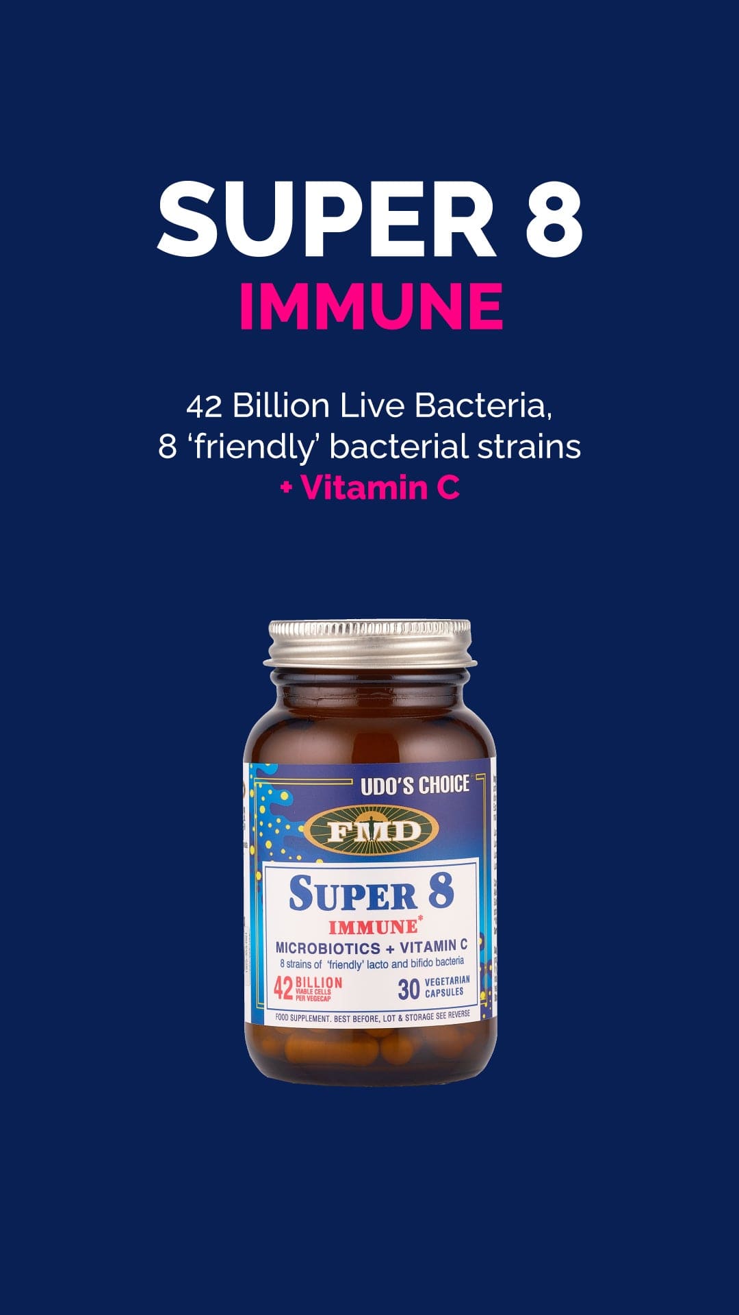 Udo's Choice Super 8 Immune Probiotics 30 Probiotics