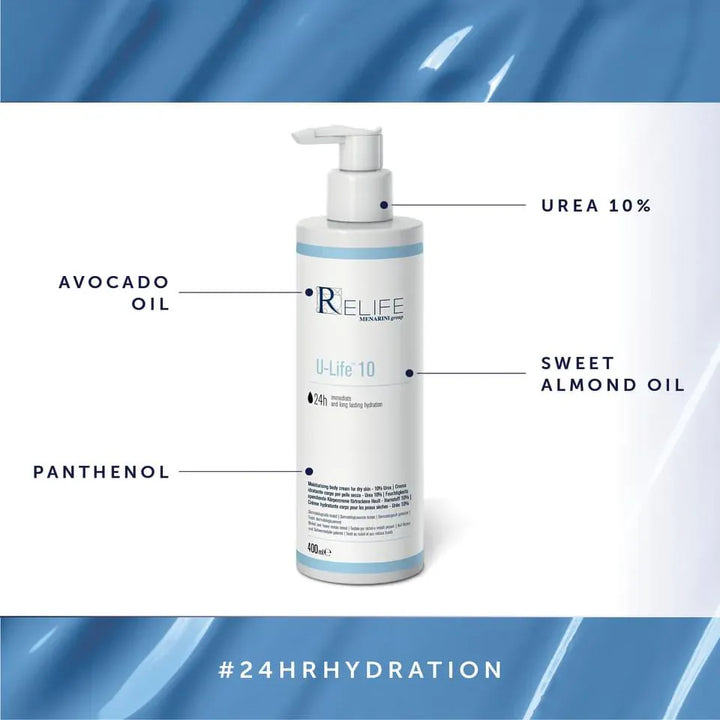 Relife U-Life 10 Moisturising Body Cream 400ml Problem Skin Relife U-Life 10 Moisturising Body Cream 400ml