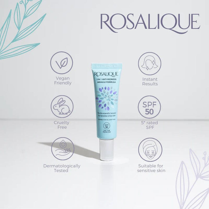 Rosalique 3-in-1 Anti Redness Miracle Formula SPF50 30ml Problem Skin Rosalique Ireland Stockists | Anti Redness Formula 30ml