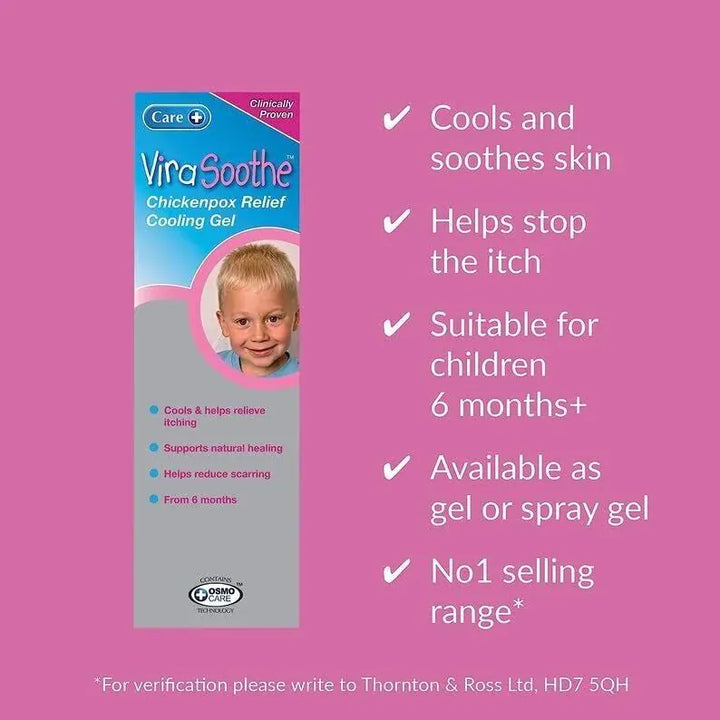 Virasoothe Chickenpox Relief Cooling Gel 75g Problem Skin Virasoothe Chickenpox Relief Cooling Gel 75g | Chickenpox Itch Relief