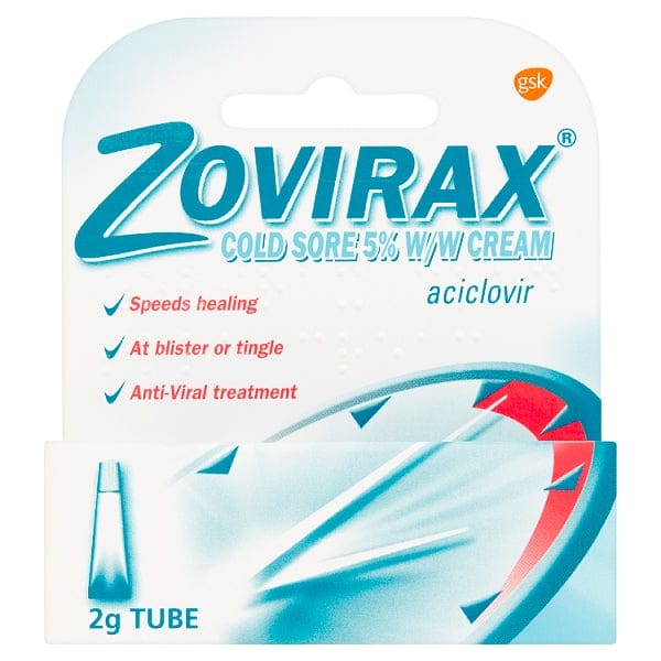 Zovirax Aciclovir Cold Sore Cream Tube (2g) Sensitive Conditions