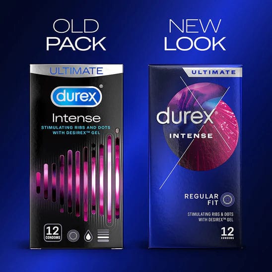 Durex Intense Ribbed and Dotted Stimulating Condoms (12) Sexual Health