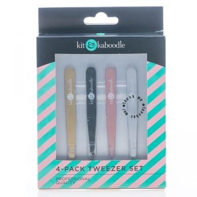 Kit and Kaboodle - Tweezers ~ 4 Pack Set Shaving and Hair Removal