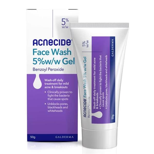 Acnecide Face Wash 50g Skin Care Acnecide Face Wash 50g | 5% Benzoyl Peroxide Acne Treatment | Lir Pharmacy