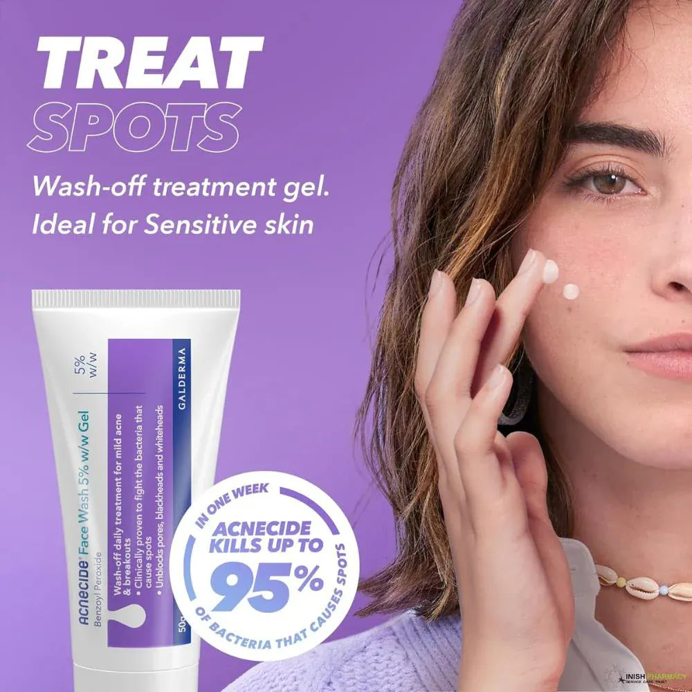 Acnecide Face Wash 50g Skin Care Acnecide Face Wash 50g | 5% Benzoyl Peroxide Acne Treatment | Lir Pharmacy