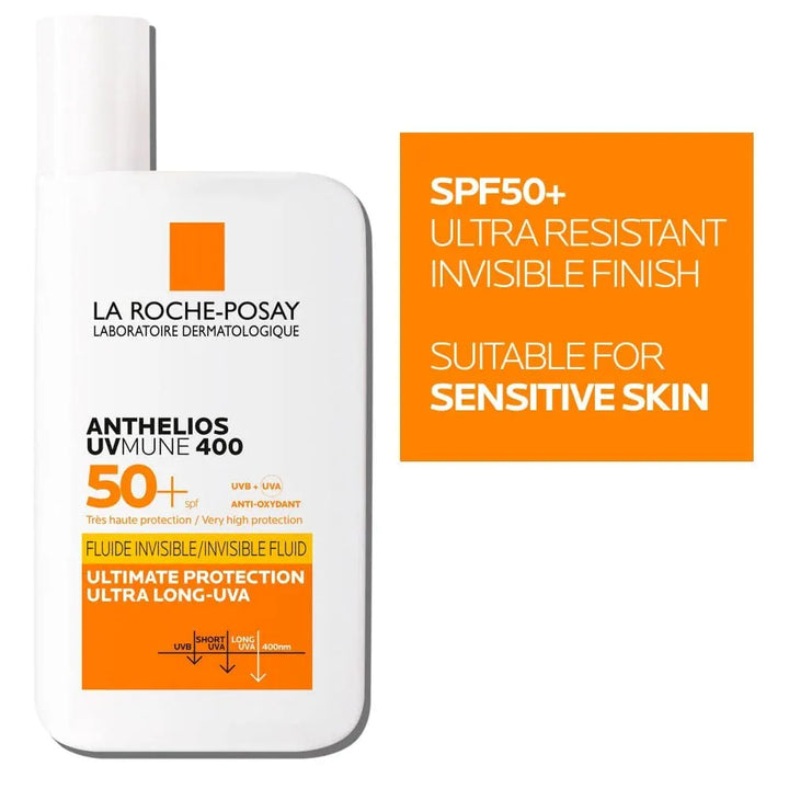 La Roche-Posay Anthelios UVMune 400 Invisible Fluid SPF50+ Sun Cream 50ml Skin Care La Roche-Posay UVMune 400 Invisible Fluid SPF50+ | Lir Pharmacy