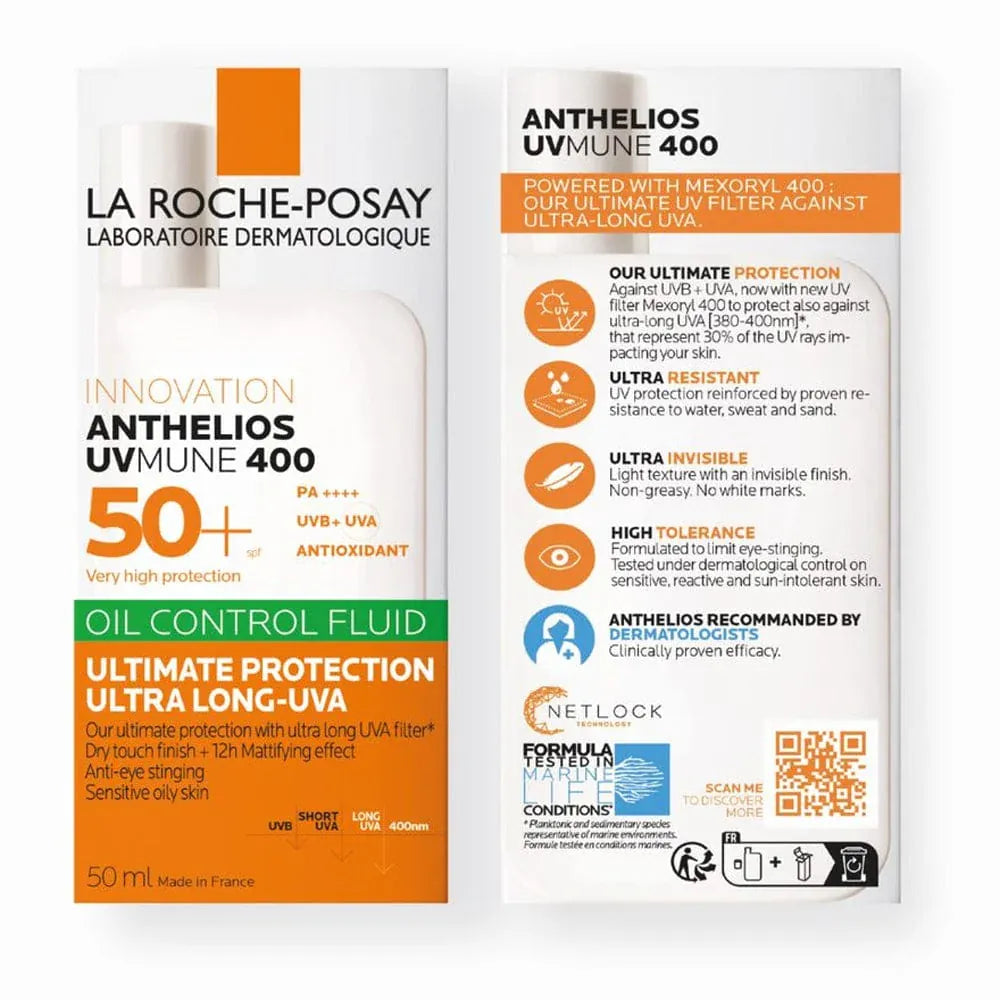 La Roche-Posay Anthelios UVMune 400 Oil Control Fluid SPF50+ 50ml Skin Care La Roche-Posay UVMune 400 Oil Control SPF50+ 50ml | Lir Pharmacy