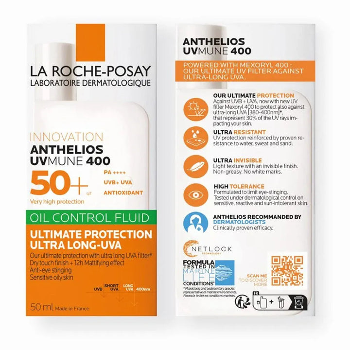 La Roche-Posay Anthelios UVMune 400 Oil Control Fluid SPF50+ 50ml Skin Care La Roche-Posay UVMune 400 Oil Control SPF50+ 50ml | Lir Pharmacy