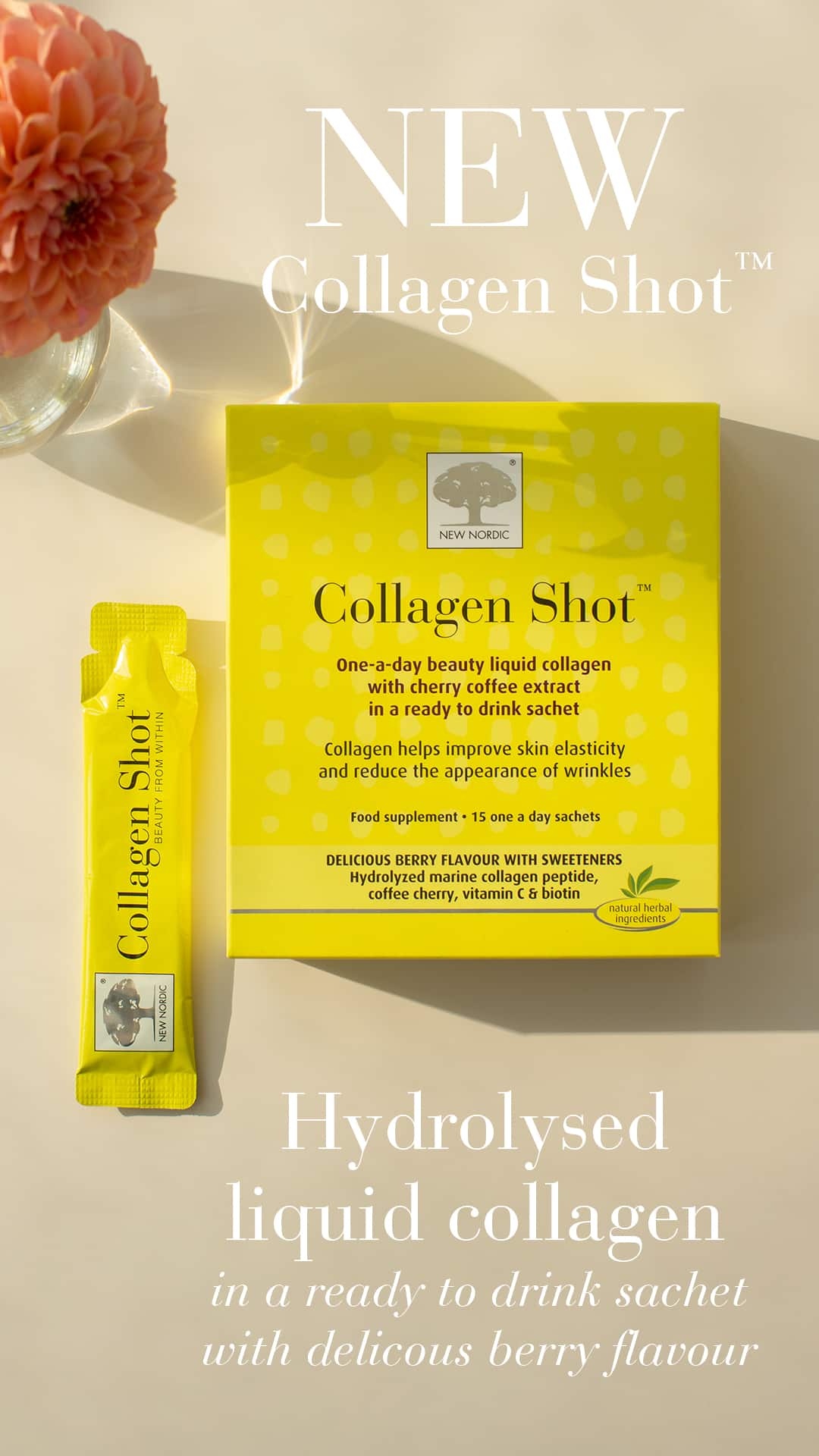 New Nordic Collagen Shot 15 Sachets Skin Care