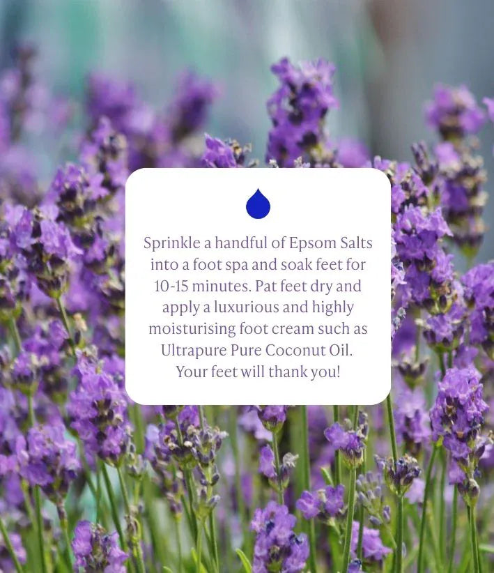 Ultrapure Epsom Salts With Lavender Essential Oil 1kg SKIN CARE UltraPure Epsom Salts with Lavender Essential Oil 1kg | Bath Soak Ireland