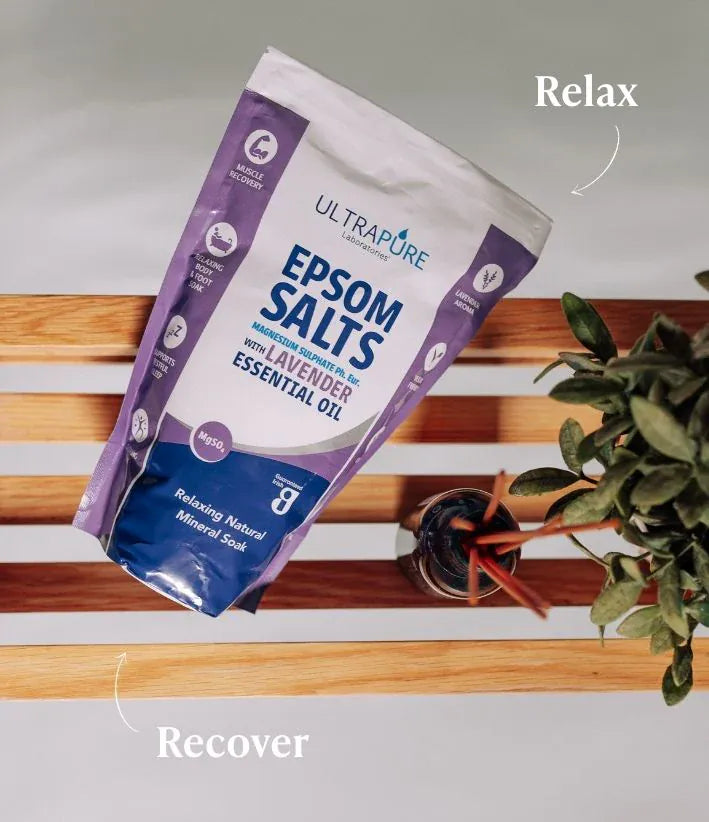 Ultrapure Epsom Salts With Lavender Essential Oil 1kg SKIN CARE UltraPure Epsom Salts with Lavender Essential Oil 1kg | Bath Soak Ireland