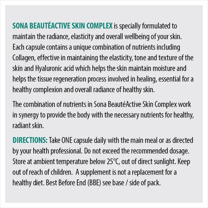 Sona BeauteActive Skin Complex 30 Skin Hair and Nails