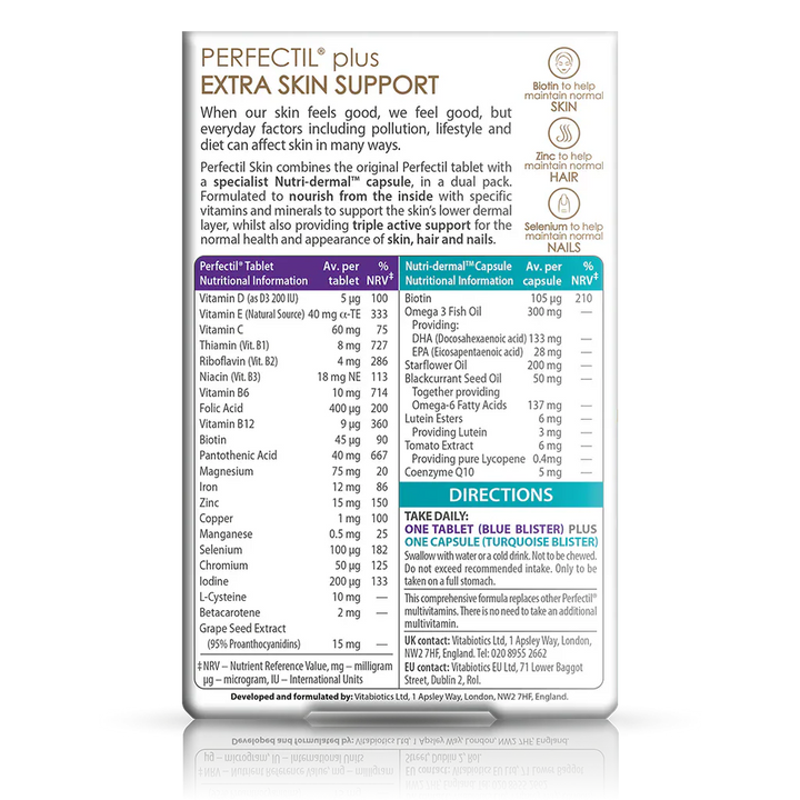 Vitabiotics Perfectil Skin 28 Tablets Skin Hair and Nails Vitabiotics Perfectil Skin 28 Tablets | Skin Support Ireland