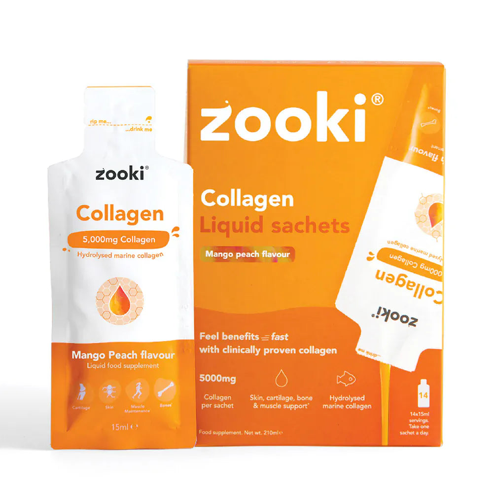 Your Zooki Marine Collagen Mango Peach 14 Sachets Skincare and Body Your Zooki Marine Collagen Mango Peach 14 Sachets | Liquid Collagen