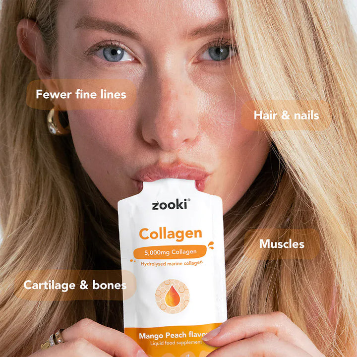 Your Zooki Marine Collagen Mango Peach 14 Sachets Skincare and Body Your Zooki Marine Collagen Mango Peach 14 Sachets | Liquid Collagen