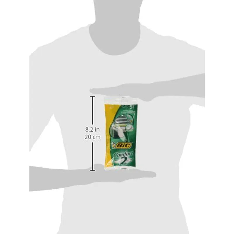 BIC Comfort 2 Plus Manual Razor 5 units Green Unisex SKINCARE BIC Comfort 2 Plus Manual Razor 5 units Green Unisex