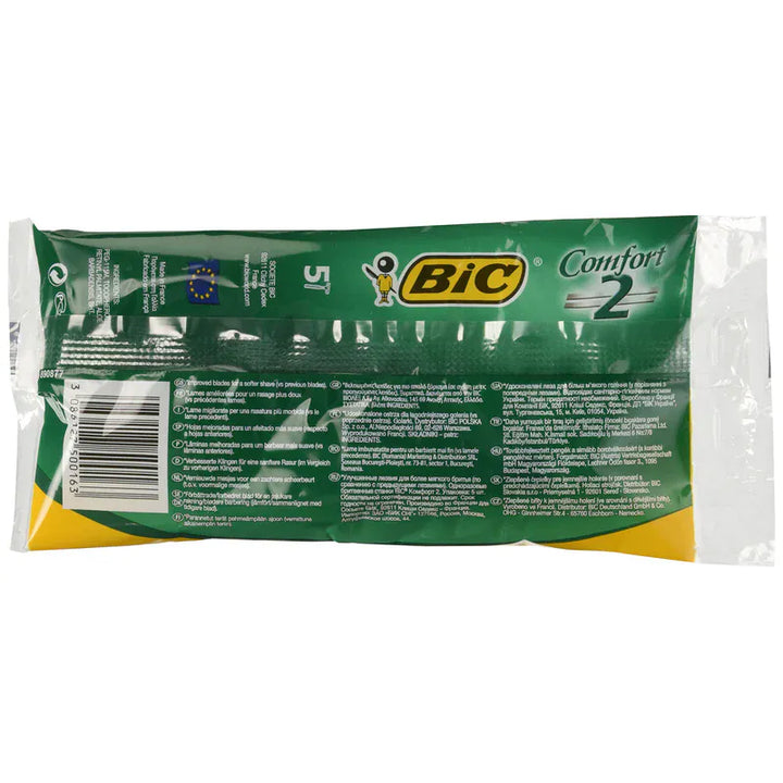 BIC Comfort 2 Plus Manual Razor 5 units Green Unisex SKINCARE BIC Comfort 2 Plus Manual Razor 5 units Green Unisex