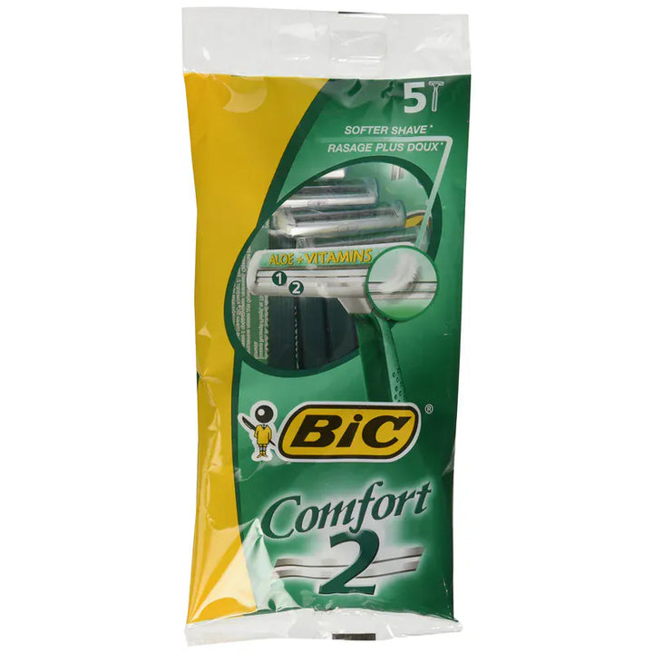 BIC Comfort 2 Plus Manual Razor 5 units Green Unisex SKINCARE BIC Comfort 2 Plus Manual Razor 5 units Green Unisex