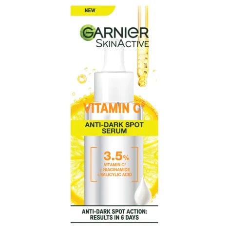 Garnier 3.5% Vitamin C, Niacinamide, Salicylic Acid, Brightening & Anti Dark Spot Serum 30ml Skincare