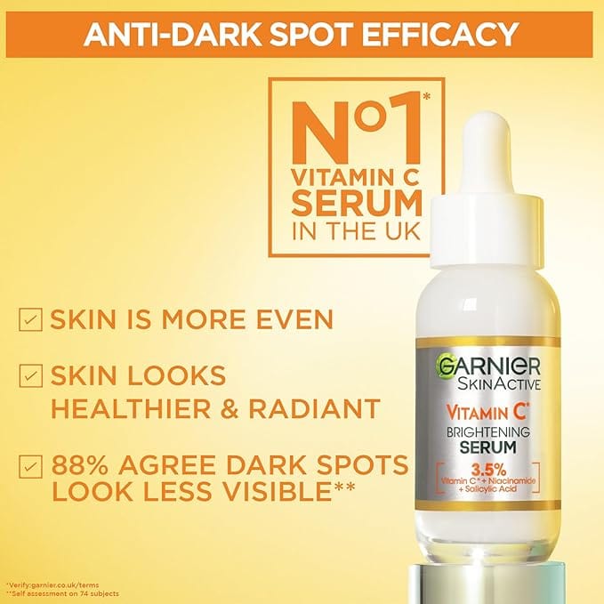 Garnier 3.5% Vitamin C, Niacinamide, Salicylic Acid, Brightening & Anti Dark Spot Serum 30ml Skincare