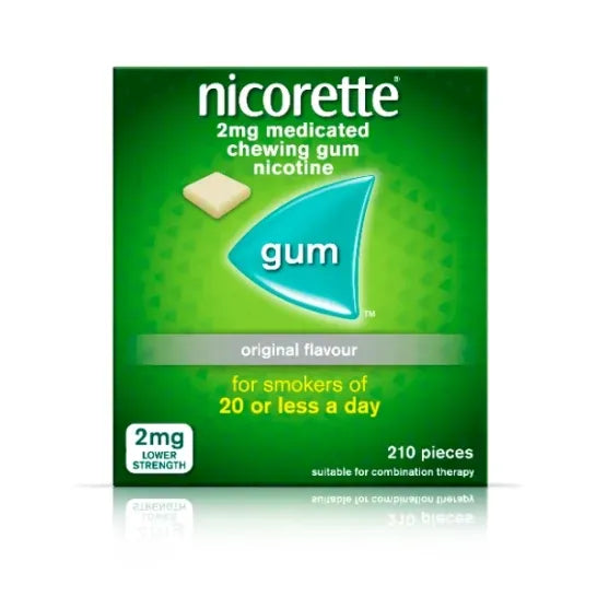 Nicorette 2mg Classic Original Gum 210 Pieces Smoking Cessation Nicorette 2mg Classic Original Gum 210 | Stop Smoking Aid