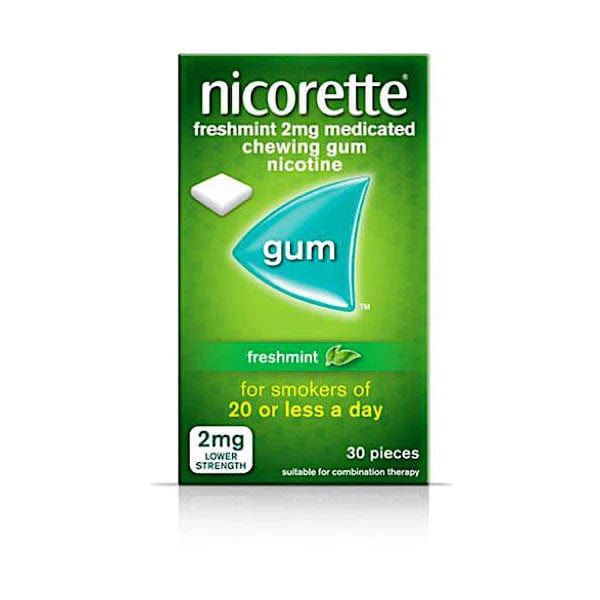 Nicorette 2mg Freshmint Nicotine Gum (30) Smoking Cessation