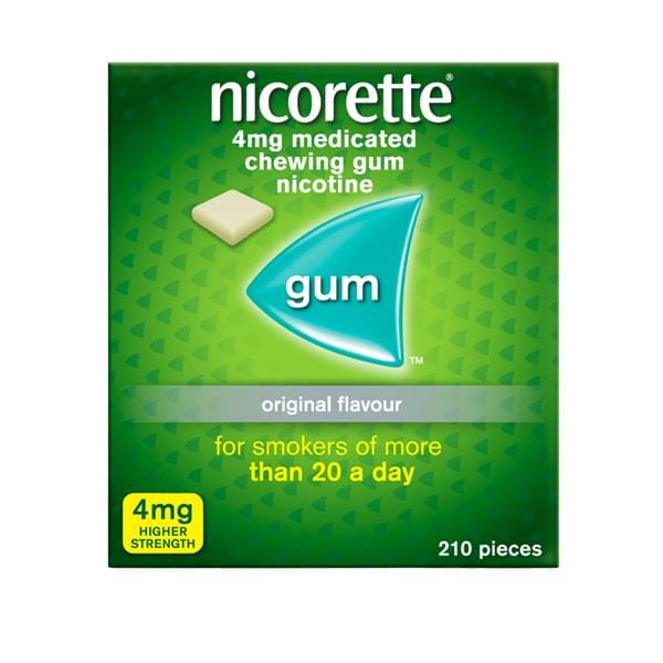 Nicorette 4mg Classic Original Gum 210 Pieces Smoking Cessation Nicorette 4mg Classic Original Gum 210 | Stop Smoking Aid