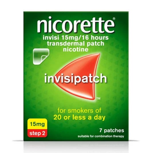 Nicorette Invisi 15mg Nicotine - Step 2 Patches (7 ) Smoking Cessation PA0330/037/006