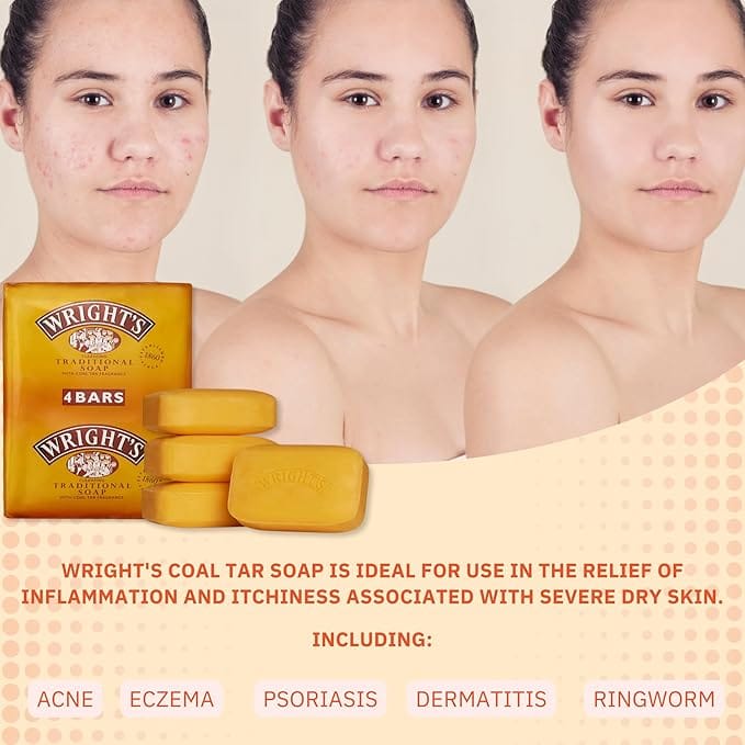 Wrights Traditional Coal Tar Soap (4 x 125g) Soap and Hand Wash Wrights Traditional Coal Tar Soap (4 x 125g)