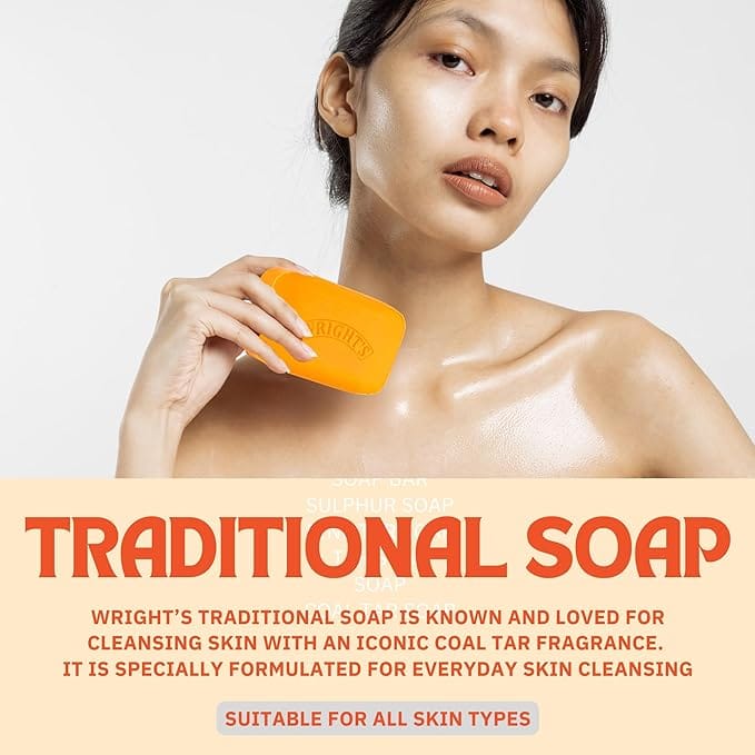 Wrights Traditional Coal Tar Soap (4 x 125g) Soap and Hand Wash Wrights Traditional Coal Tar Soap (4 x 125g)