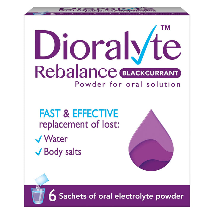 Dioralyte Blackcurrant Sachets for fast and effective replacement of lost water &amp; body salts (6) Stomach and Bowels