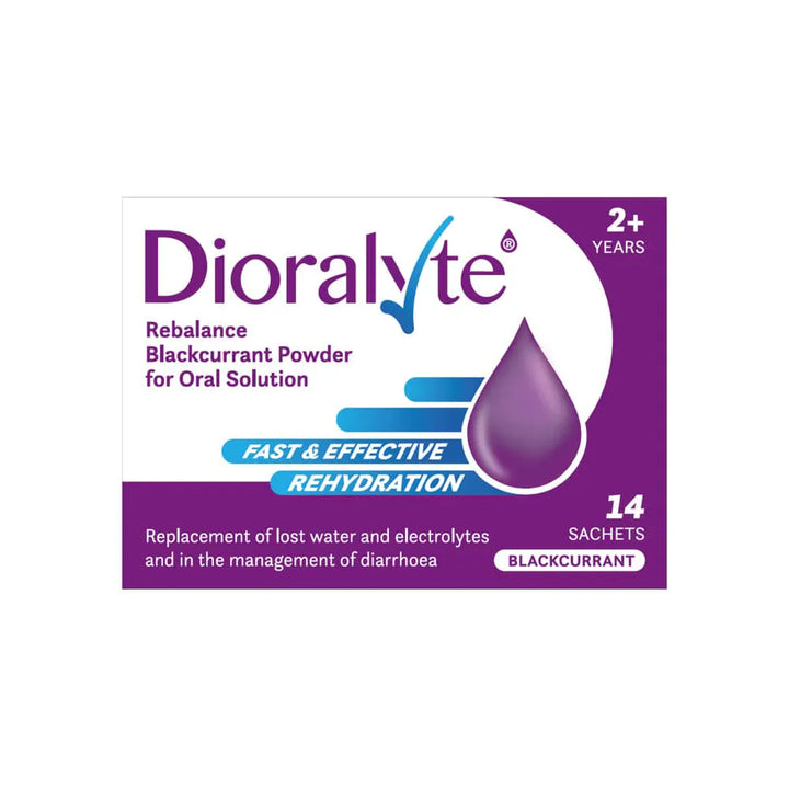 Dioralyte Rebalance Blackcurrant Sachets 14 Stomach and Bowels Dioralyte Blackcurrant Sachets 14 | Oral Rehydration Support Ireland
