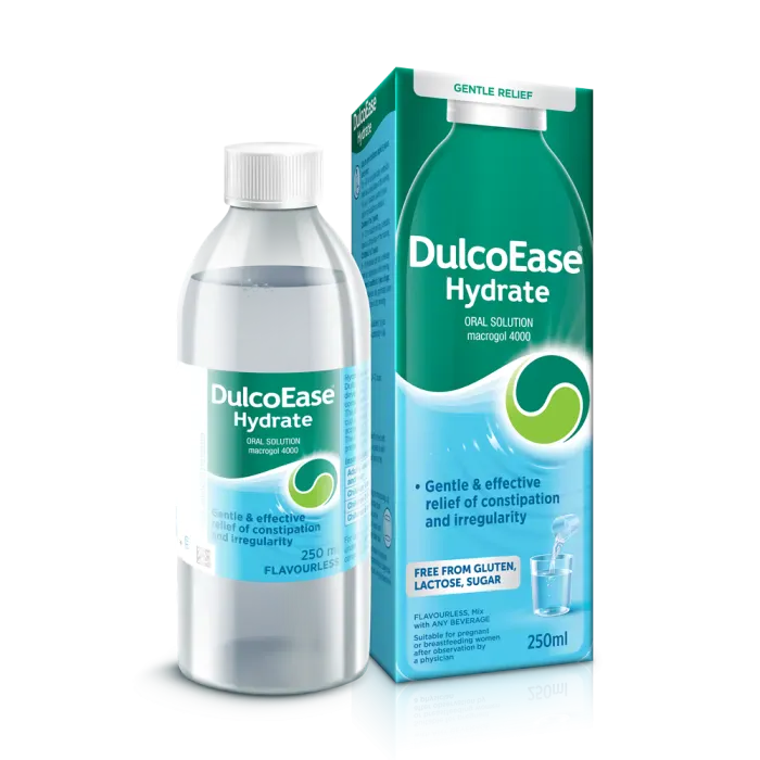 DulcoEase Hydrate Oral Solution 250ml Stomach and Bowels DulcoEase Hydrate Oral Solution 250ml | Stool Softener for Constipation