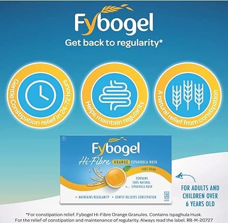 Fybogel Orange Natural Fibre Drink (10) Stomach and Bowels