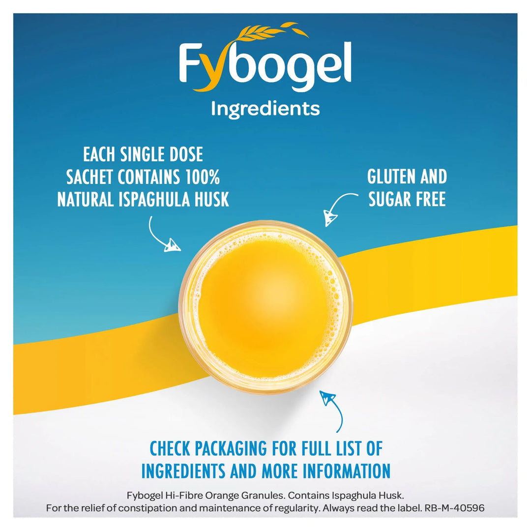 Fybogel Orange Natural Fibre Drink (30) Stomach and Bowels Fybogel Orange Natural Fibre Drink (30)