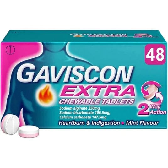 Gaviscon Extra Chewable Tablets (48) Stomach and Bowels