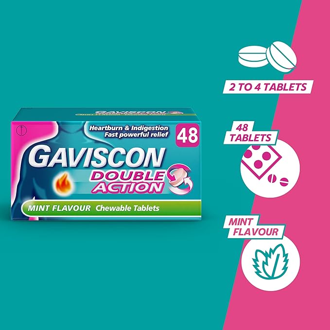 Gaviscon Extra Chewable Tablets (48) Stomach and Bowels