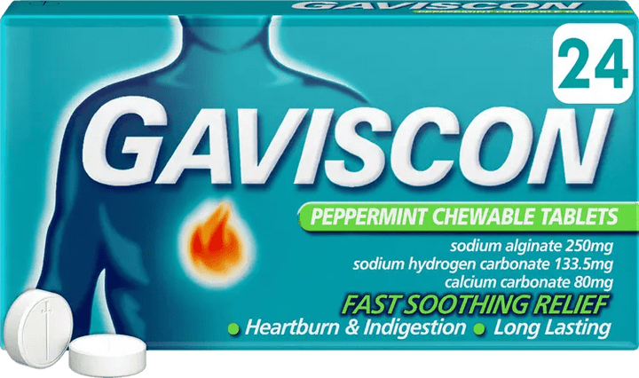 Gaviscon Peppermint Chewable Tablets (24) Stomach and Bowels