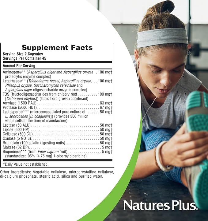 Natures Plus Acti-Zyme 90 Capsules Stomach and Bowels Natures Plus Acti-Zyme Capsules 90 | Digestive Enzyme Complex Ireland