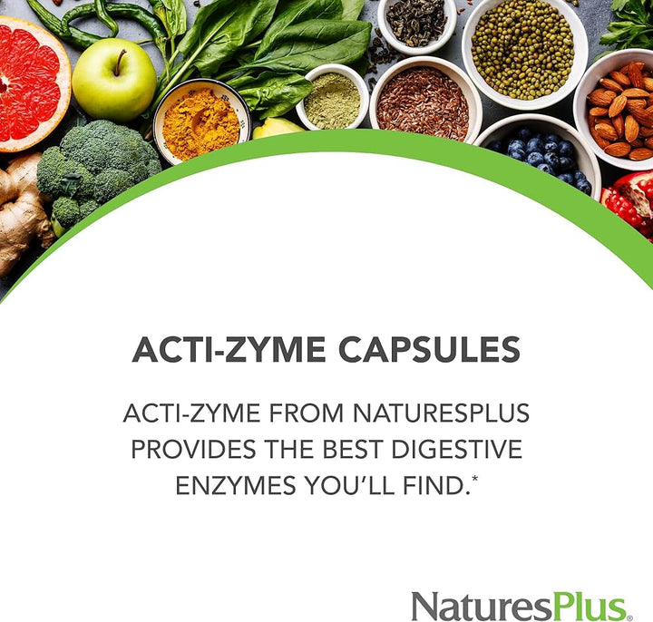 Natures Plus Acti-Zyme 90 Capsules Stomach and Bowels Natures Plus Acti-Zyme Capsules 90 | Digestive Enzyme Complex Ireland