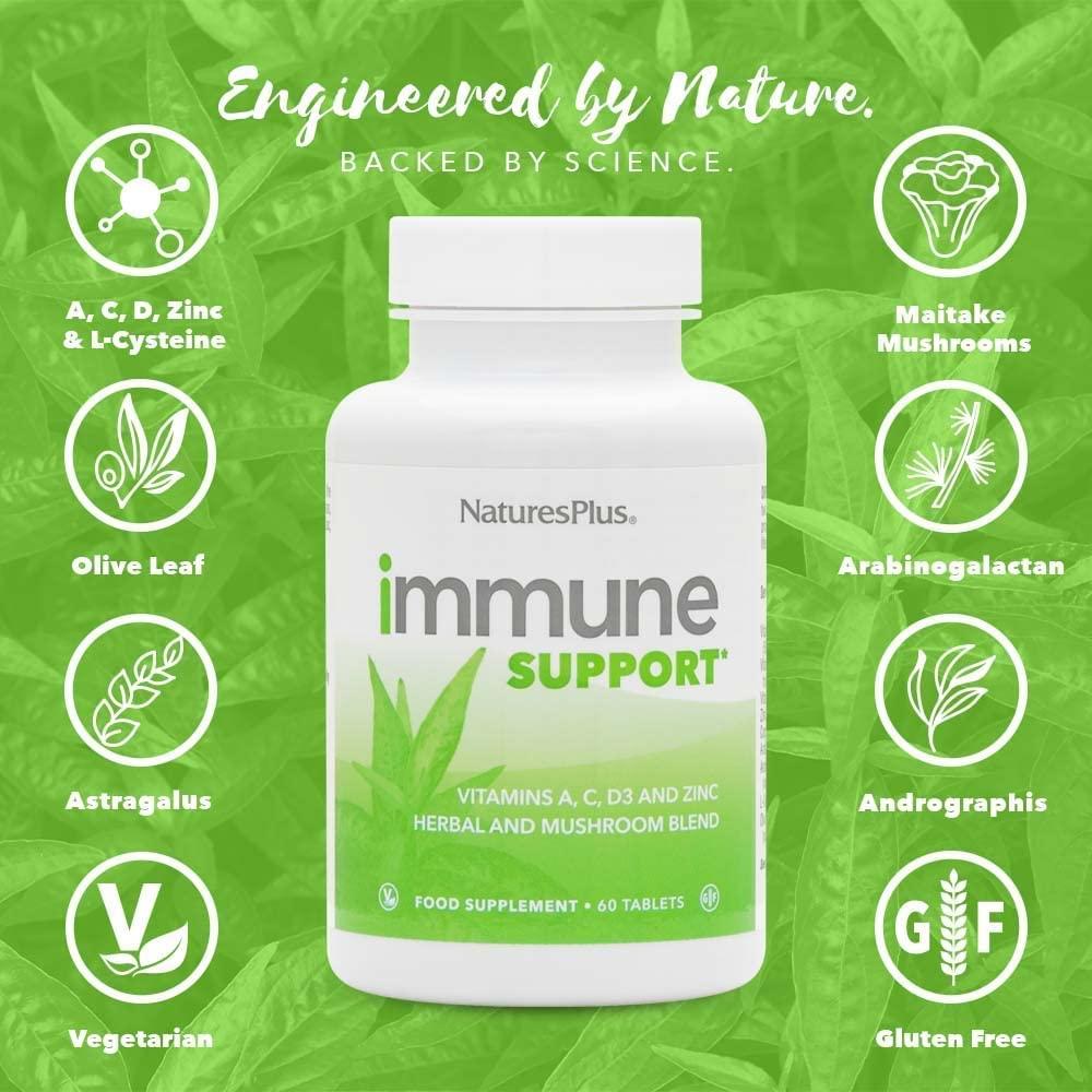 Natures Plus Immune Support 60 Tablets Stomach and Bowels Natures Plus Immune Support 60 Tablets | Vitamin C, D &amp; Zinc Ireland
