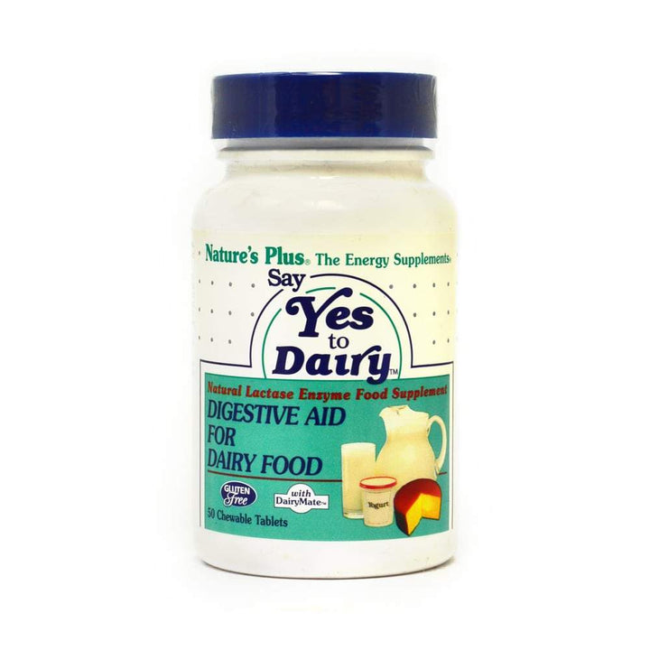 Natures Plus Say Yes To Dairy Chewable 50 | Natural Lactase Enzyme Stomach and Bowels