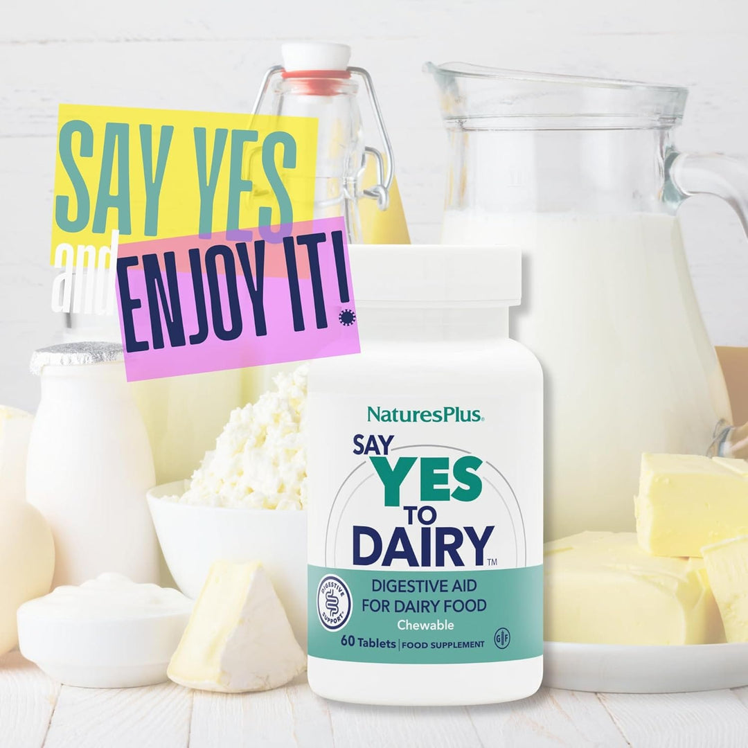 Natures Plus Say Yes To Dairy Chewable 50 Tablets Stomach and Bowels Natures Plus Say Yes To Dairy Chewable 50 | Lactase Enzyme 6000 FCC Ireland