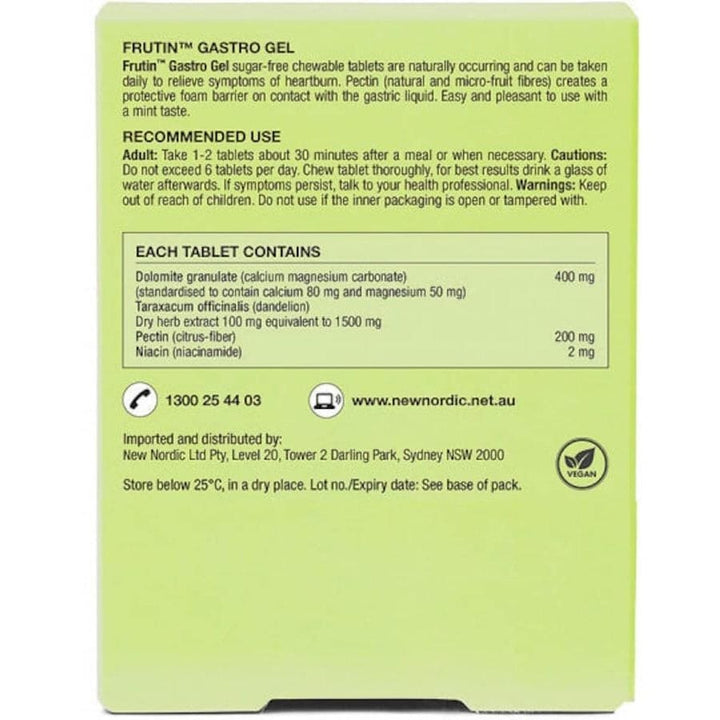 New Nordic Frutin Gastro Gel 60 Tablets Stomach and Bowels New Nordic Frutin Gastro Gel 60 Tablets | Digestive Support
