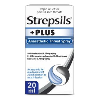 STREPSILS PLUS ANAESTHETIC THROAT SPRAY 20ML STREPSILS PLUS ANAESTHETIC THROAT SPRAY 20ML