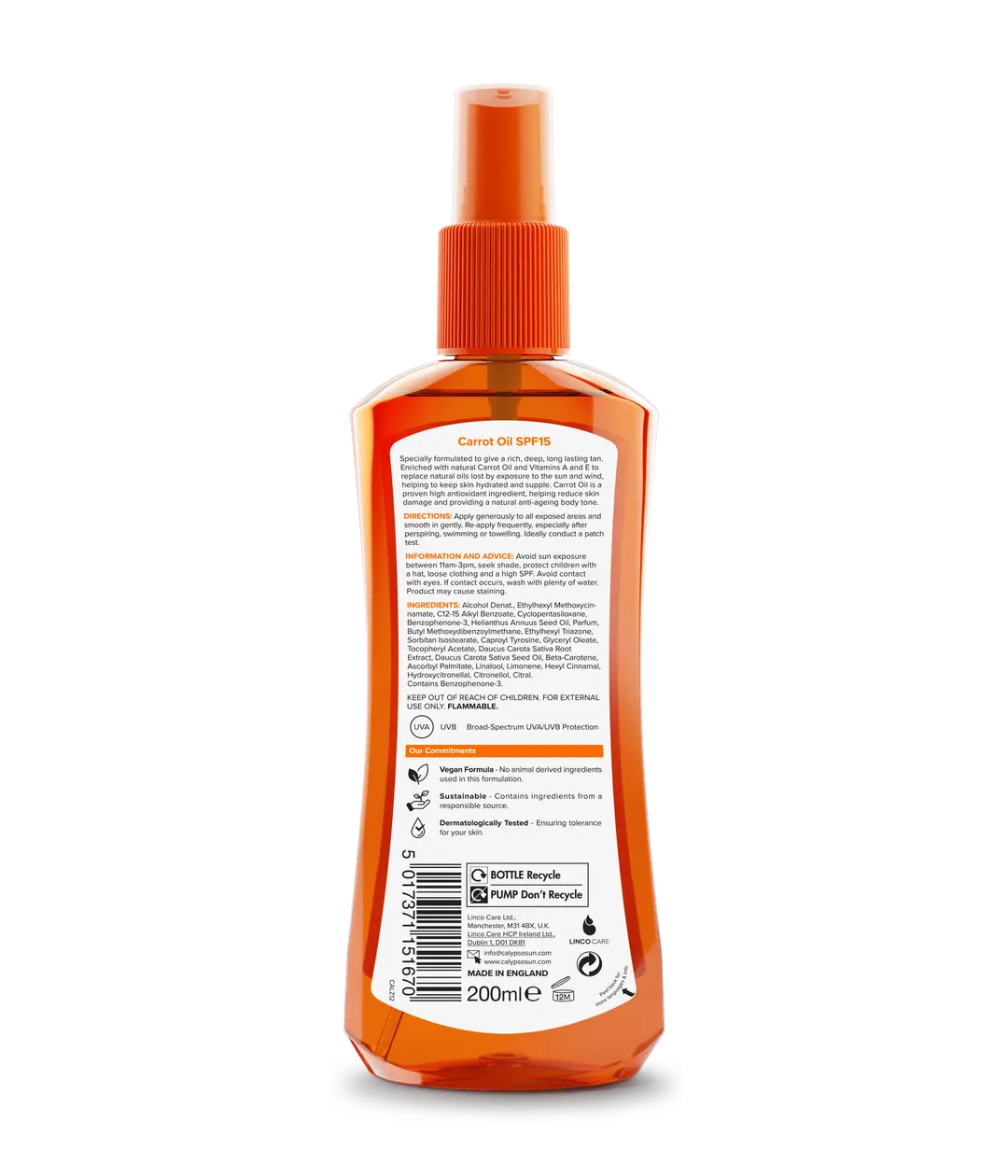 Calypso Original Carrot Oil Deep Tan Extender &amp; Accelerator 200ml Suncare Calypso Original Carrot Oil Deep Tan Extender &amp; Accelerator 200ml