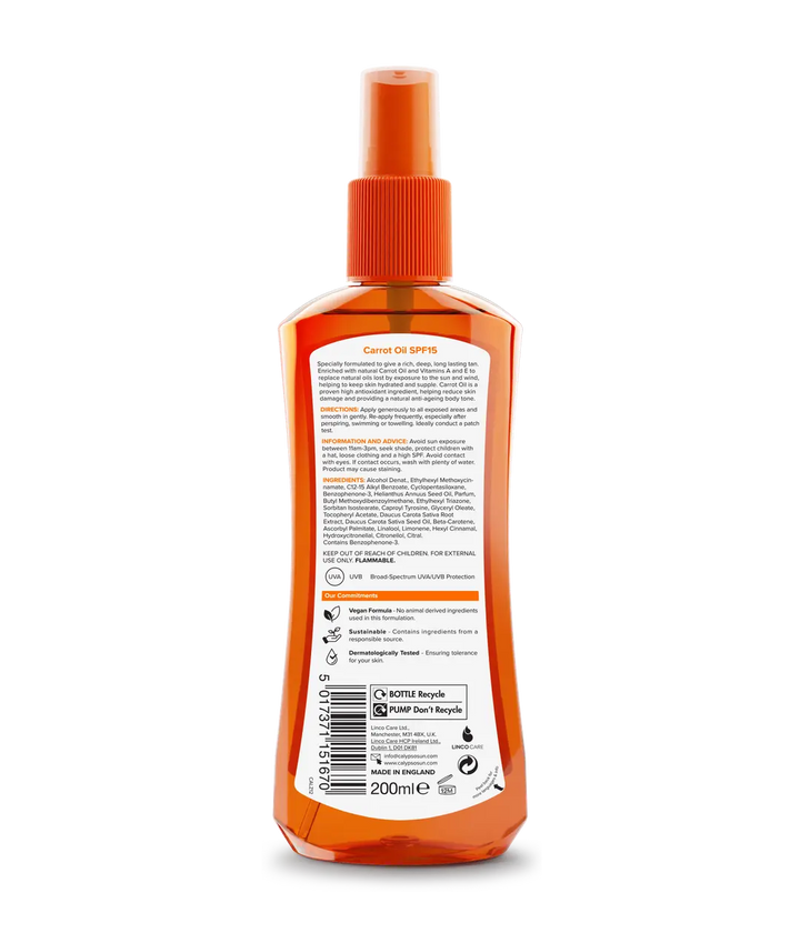 Calypso Original Carrot Oil Deep Tan Extender &amp; Accelerator 200ml Suncare Calypso Original Carrot Oil Deep Tan Extender &amp; Accelerator 200ml