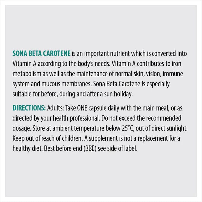 Sona Natural Beta Carotene (30) Tanning