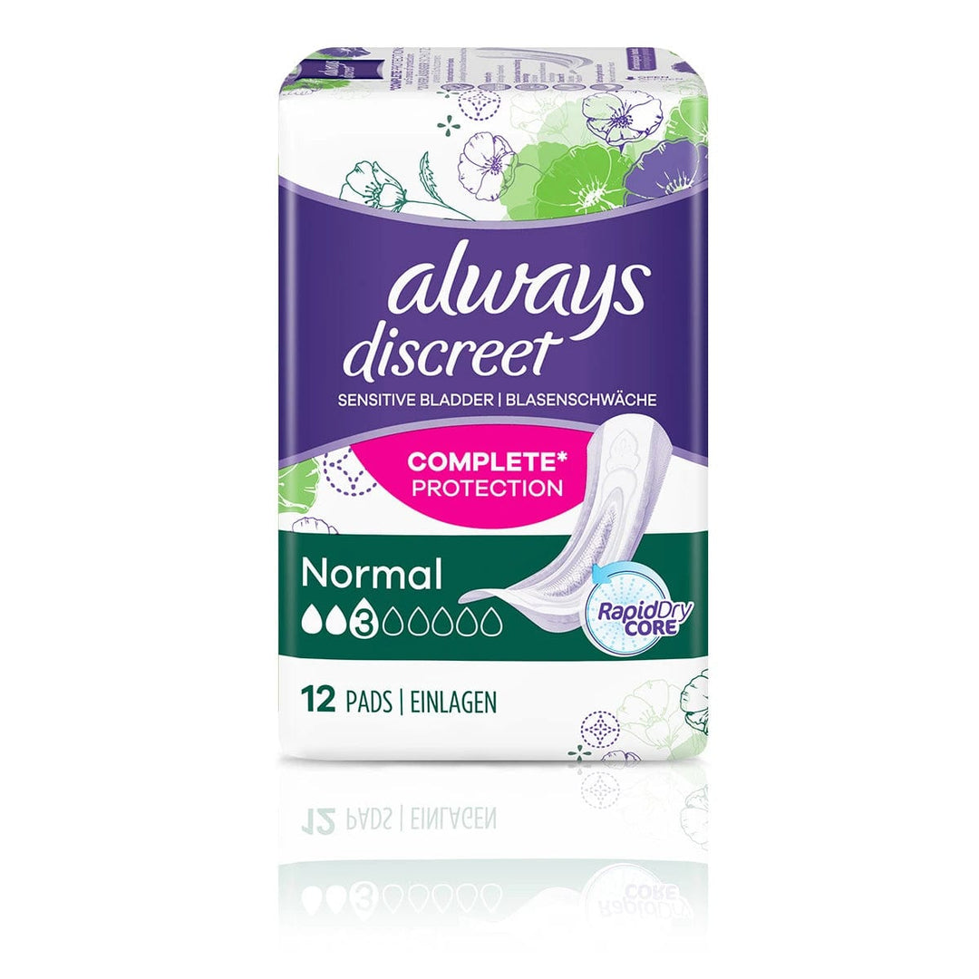 Always Discreet Incontinence Pads Normal 12 Toiletries