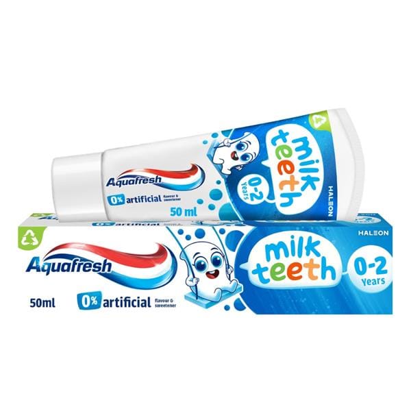 Aquafresh - Milk Teeth Toothpaste 0-2 Years (50ml) Toiletries and Accessories Aquafresh - Milk Teeth Toothpaste 0-2 Years (50ml)